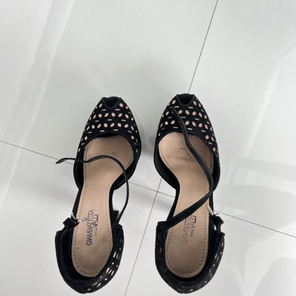 Giambatista Valli Platform Pump Heels Women Black Suede Size 38 - Picture 4 of 8